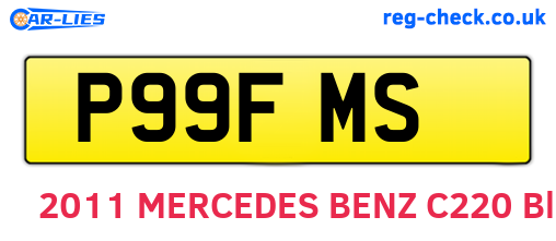 P99FMS are the vehicle registration plates.