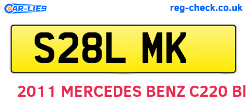 S28LMK are the vehicle registration plates.