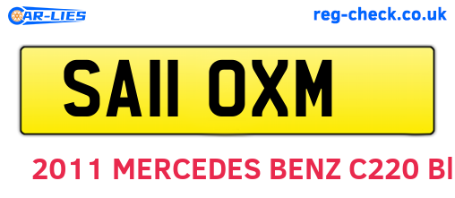 SA11OXM are the vehicle registration plates.