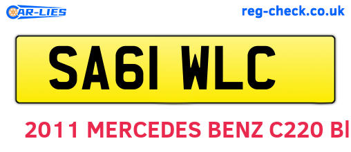SA61WLC are the vehicle registration plates.