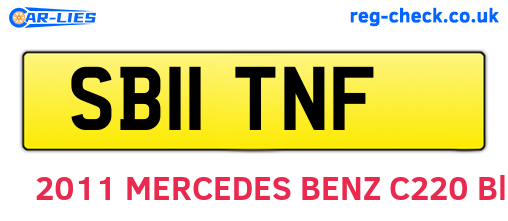SB11TNF are the vehicle registration plates.