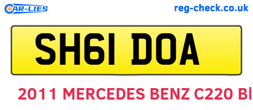 SH61DOA are the vehicle registration plates.