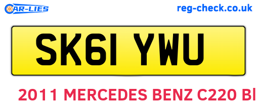 SK61YWU are the vehicle registration plates.