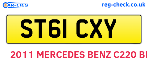 ST61CXY are the vehicle registration plates.