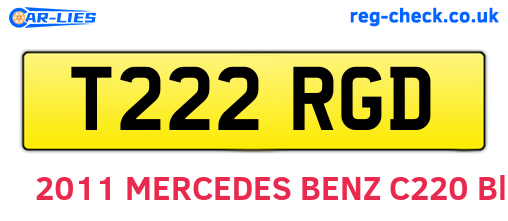 T222RGD are the vehicle registration plates.