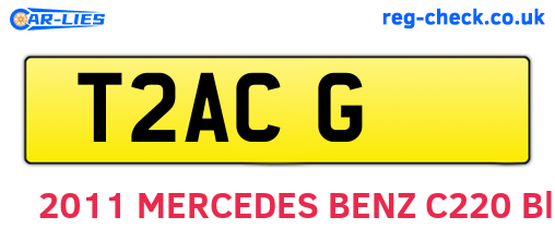 T2ACG are the vehicle registration plates.