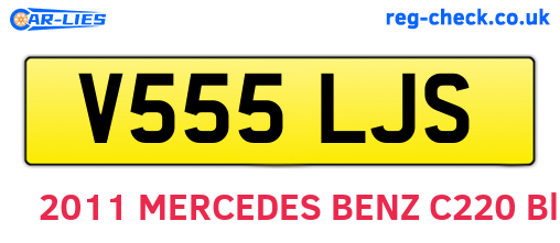 V555LJS are the vehicle registration plates.