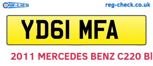 YD61MFA are the vehicle registration plates.