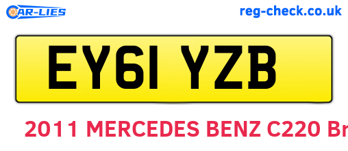EY61YZB are the vehicle registration plates.