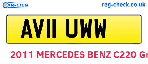 AV11UWW are the vehicle registration plates.