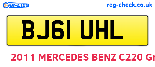 BJ61UHL are the vehicle registration plates.
