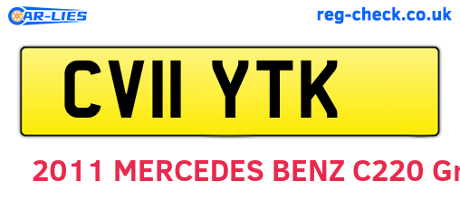 CV11YTK are the vehicle registration plates.