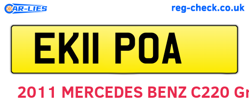 EK11POA are the vehicle registration plates.