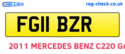 FG11BZR are the vehicle registration plates.