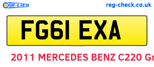 FG61EXA are the vehicle registration plates.