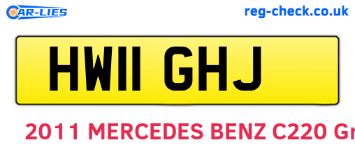 HW11GHJ are the vehicle registration plates.