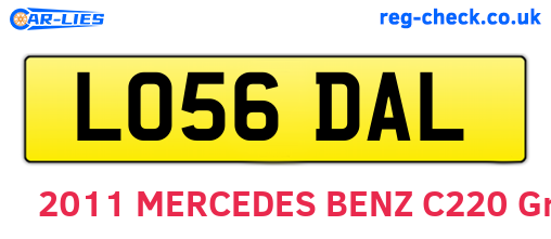 LO56DAL are the vehicle registration plates.