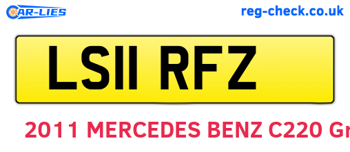 LS11RFZ are the vehicle registration plates.