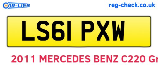 LS61PXW are the vehicle registration plates.