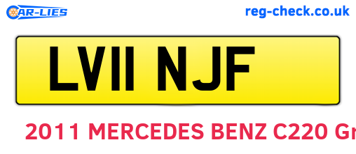 LV11NJF are the vehicle registration plates.