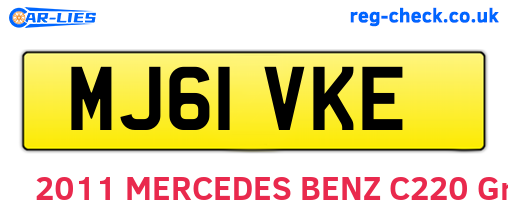 MJ61VKE are the vehicle registration plates.