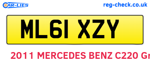 ML61XZY are the vehicle registration plates.