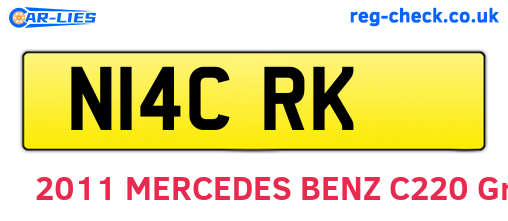 N14CRK are the vehicle registration plates.