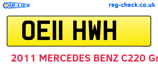 OE11HWH are the vehicle registration plates.