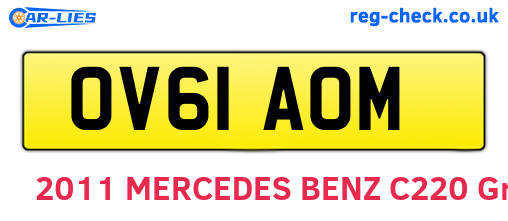 OV61AOM are the vehicle registration plates.