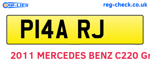 P14ARJ are the vehicle registration plates.