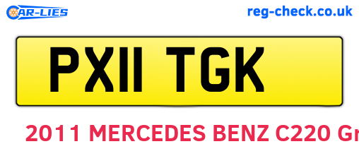 PX11TGK are the vehicle registration plates.