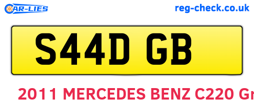 S44DGB are the vehicle registration plates.