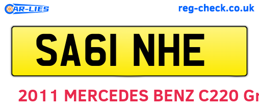 SA61NHE are the vehicle registration plates.