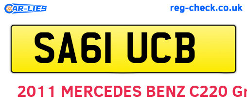 SA61UCB are the vehicle registration plates.