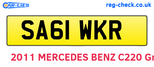 SA61WKR are the vehicle registration plates.