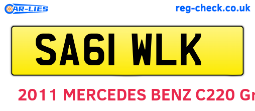 SA61WLK are the vehicle registration plates.
