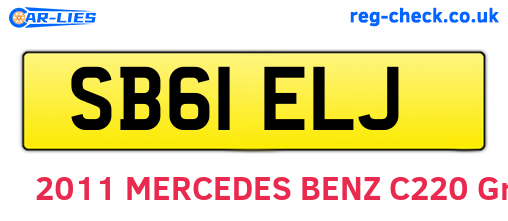 SB61ELJ are the vehicle registration plates.
