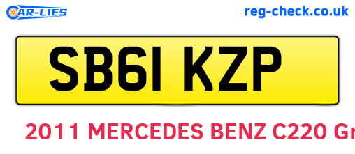 SB61KZP are the vehicle registration plates.