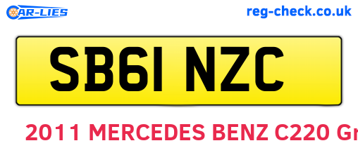 SB61NZC are the vehicle registration plates.