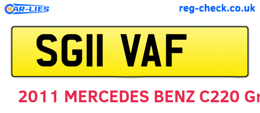 SG11VAF are the vehicle registration plates.