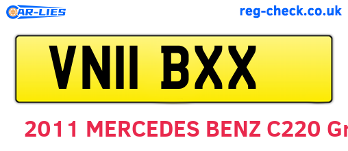 VN11BXX are the vehicle registration plates.