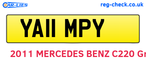YA11MPY are the vehicle registration plates.