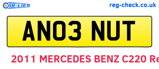 AN03NUT are the vehicle registration plates.