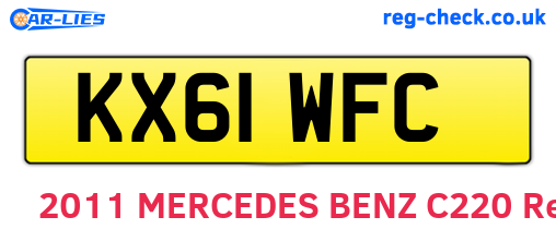 KX61WFC are the vehicle registration plates.
