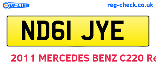 ND61JYE are the vehicle registration plates.