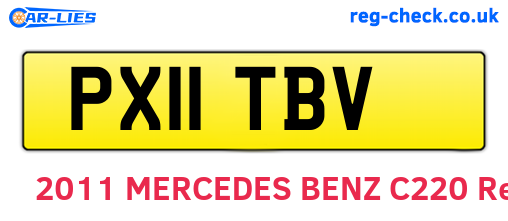 PX11TBV are the vehicle registration plates.