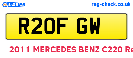R20FGW are the vehicle registration plates.