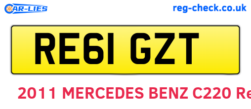 RE61GZT are the vehicle registration plates.