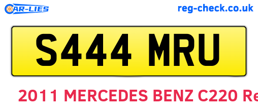 S444MRU are the vehicle registration plates.