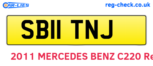 SB11TNJ are the vehicle registration plates.